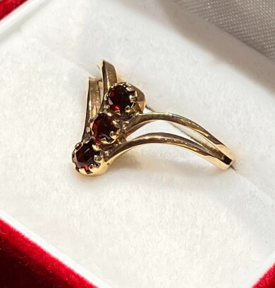 K14 ガーネット 3連 リングをお買取り致しました！