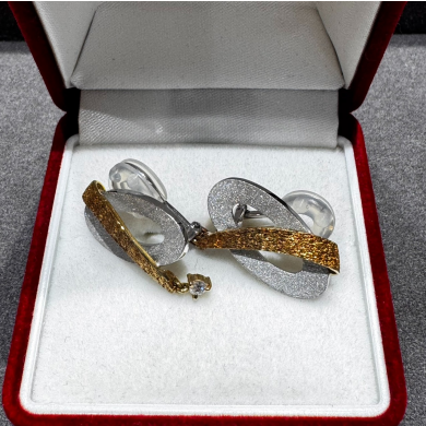 K18 WG YG コンビ ダイヤ イヤリングお買取り致しました！