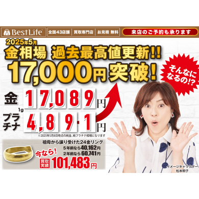 金相場最高値更新！（2025年5月）